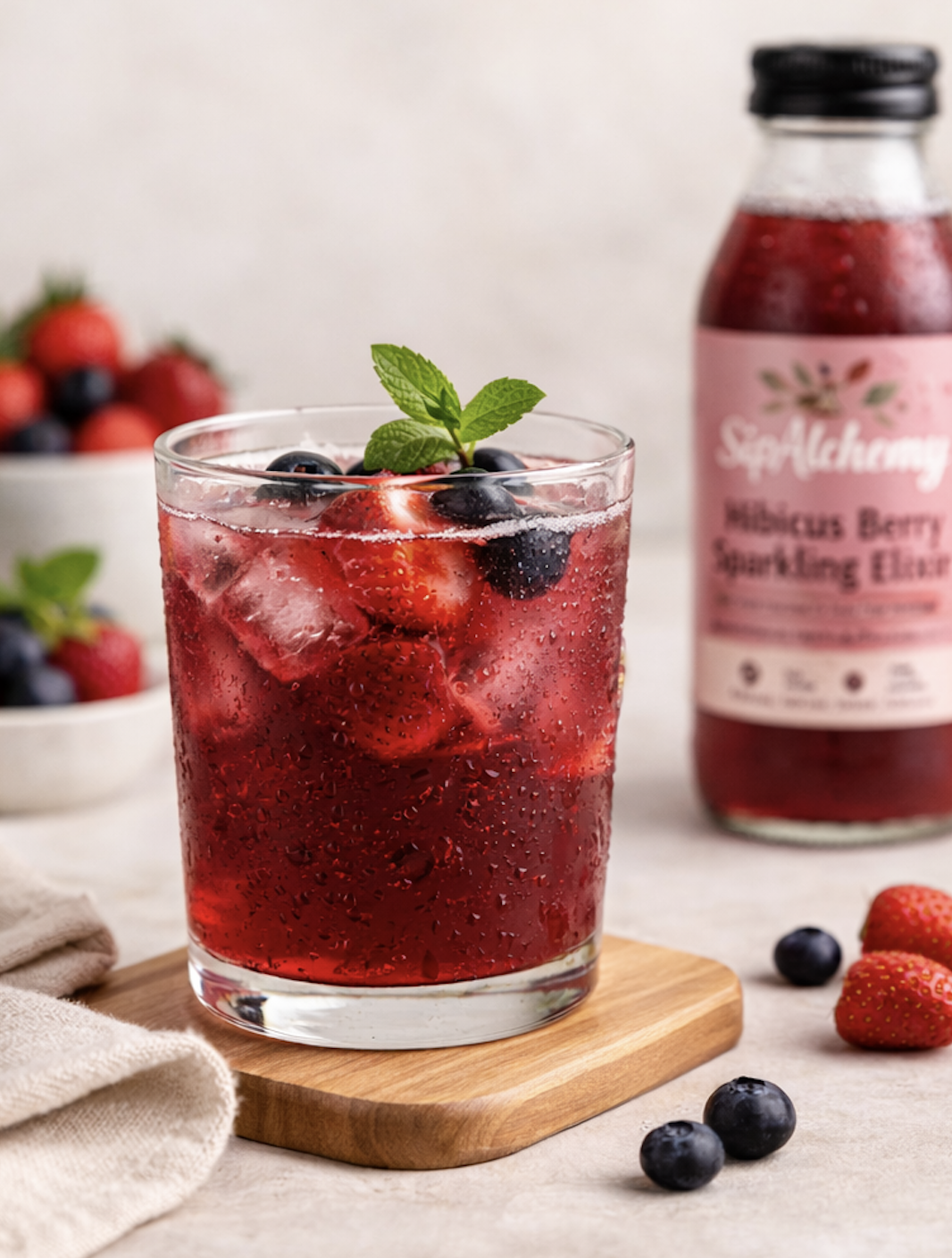 Hibiscus Berry Sparkling Elixir – 400ml - Image 3