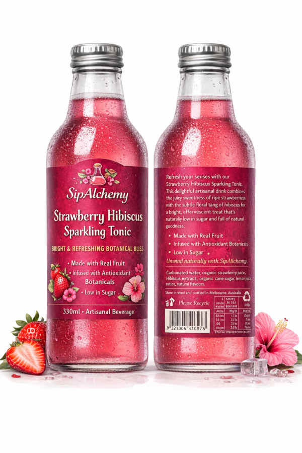 Strawberry Hibiscus Sparkling Tonic - 330ml | Diego Escobar