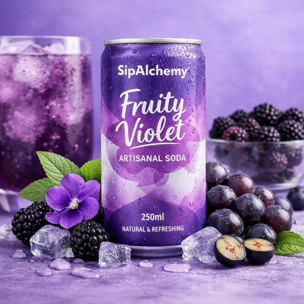 Fruity Violet No Sugar Artisanal Soda – 250ml / Maria Gabriela Ulloa Brisbane