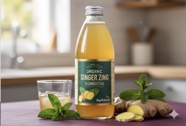 Organic Ginger Zing Kombucha 500ml
