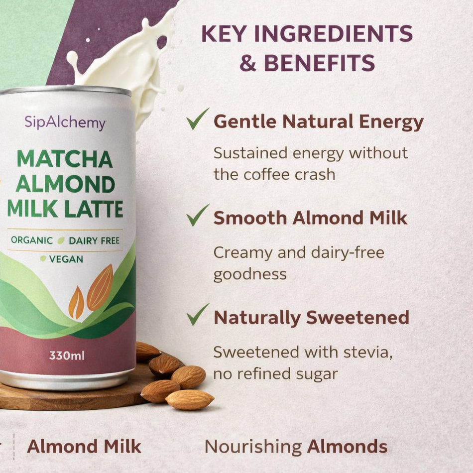 Matcha Almond Milk Latte 330ml - Image 3