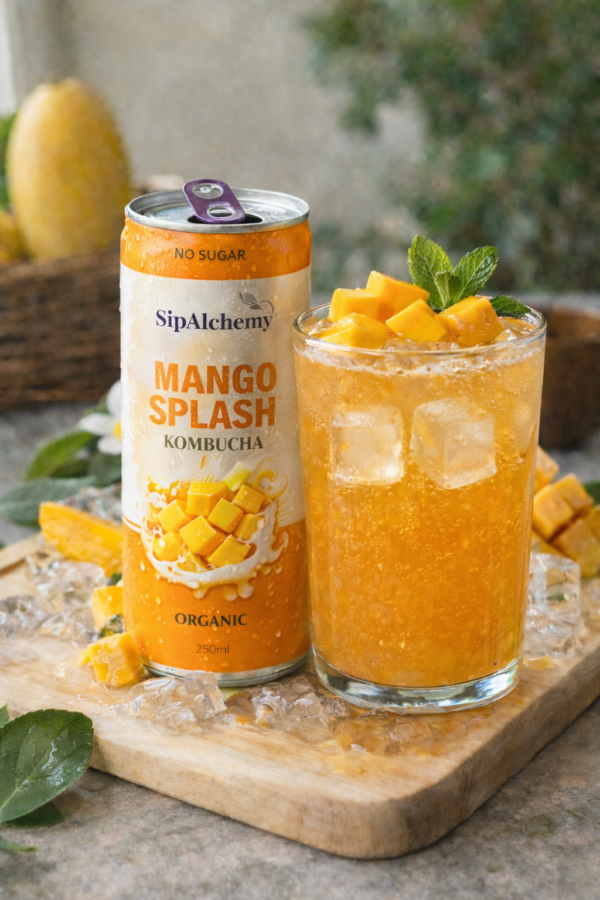 Mango Splash Kombucha 250ml | Sandra Melendez Brisbane