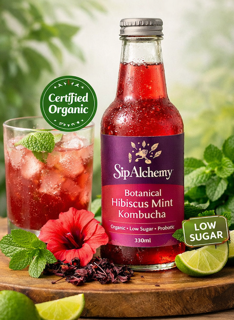 Botanical Hibiscus Mint Kombucha - 330 ml
