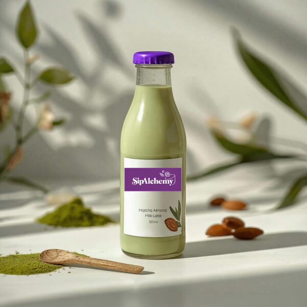 Matcha Almond Milk Latte dairy-free plant-based drink 330ml bottle