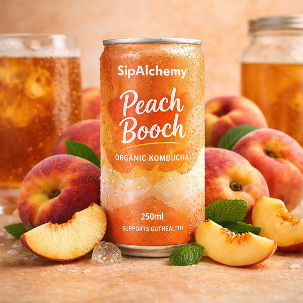 Peach Booch Organic Kombucha – 250ml / Maria Gabriela Ulloa Brisbane