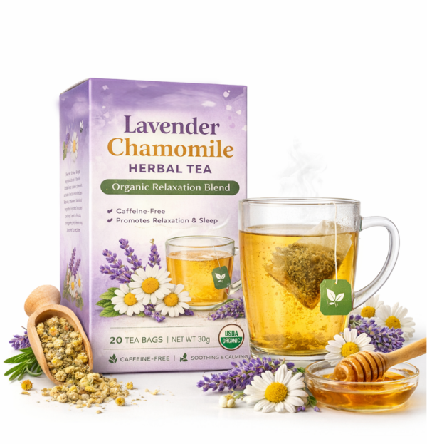 Lavender Chamomile Herbal Tea – Organic Relaxation Blend