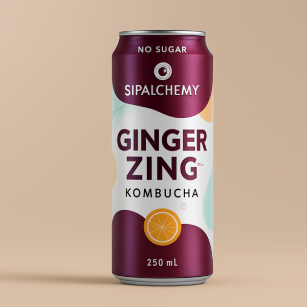 Ginger Zing Kombucha – Natural Fermented Ginger Drink (250 mL)