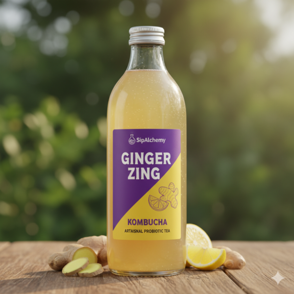 organic ginger kombucha drink made in Australia