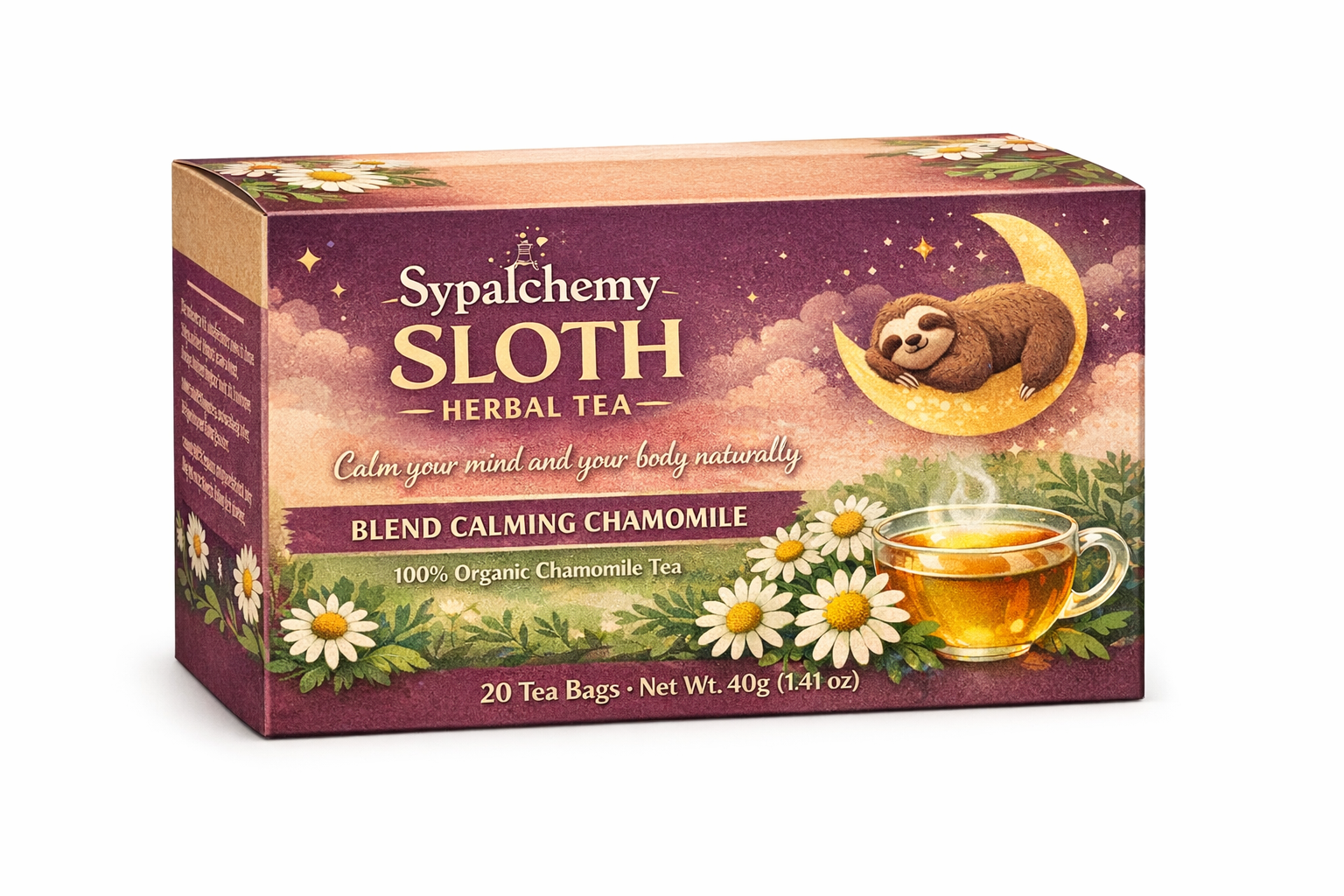 Sloth Herbal Tea. Blend Calming Chamomile