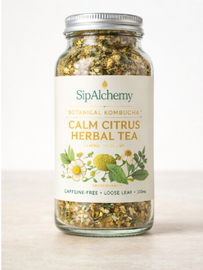 SipAlchemy Calm Citrus Herbal Tea – Chamomile & Lemon Balm (200g)